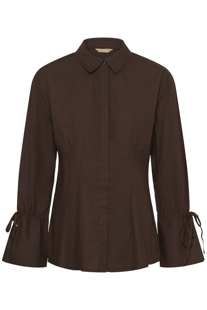 CUallison Olena Fitted Shirt by Culture in Coffee Bean - front view