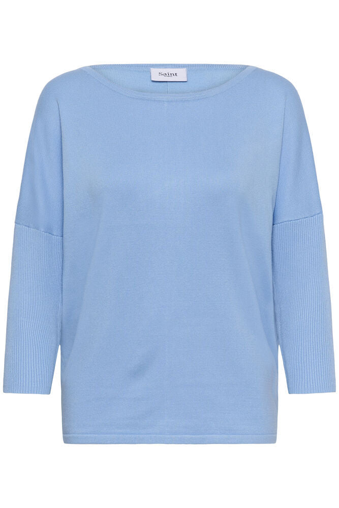 Mila R-Neck Pullover in Serenity by Saint Tropez