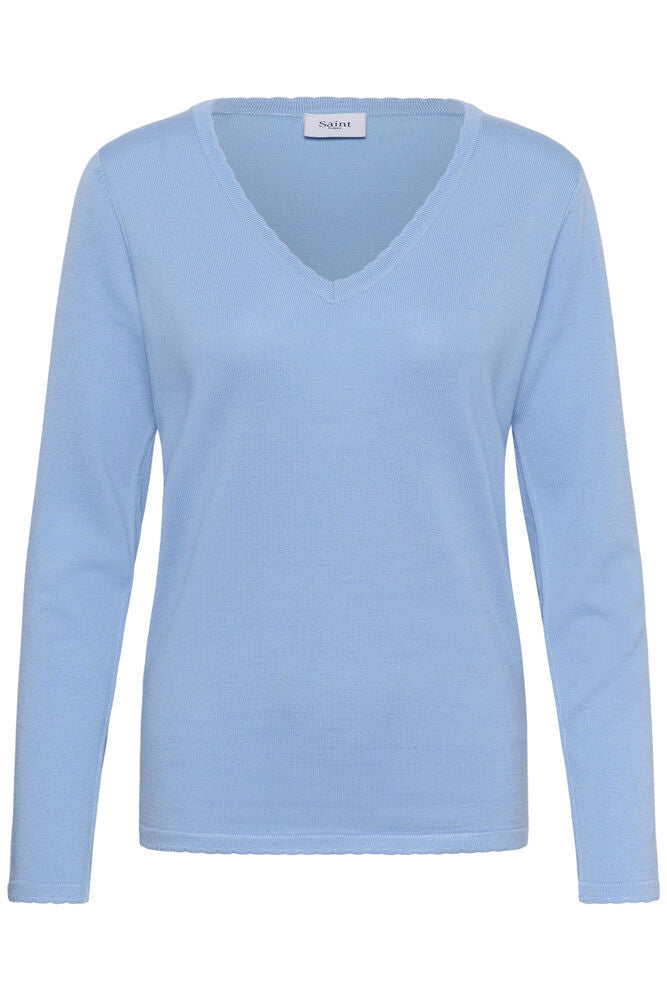 Mila V-Neck Pullover in Serenity by Saint Tropez