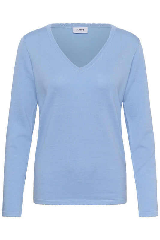 Mila V-Neck Pullover in Serenity by Saint Tropez