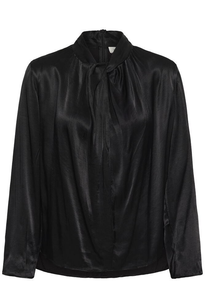 Nadeya black tie-neck blouse by Soaked in Luxury