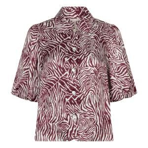 Zebra Short-Sleeve Blouse by EsQualo in Print | Maison Khloe