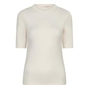 Ribbed Short-Sleeve Crewneck Top by EsQualo in Black | Maison Khloe