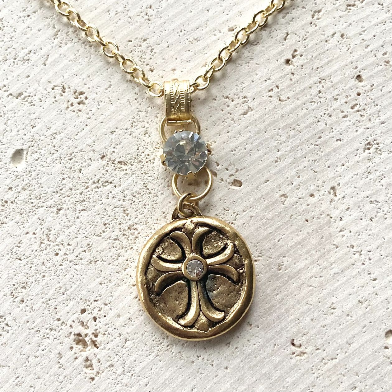 Cross with Swarovski Clear Crystal by VB&CO Jewelry VB&CO DESIGNS HANDMADE JEWELRY