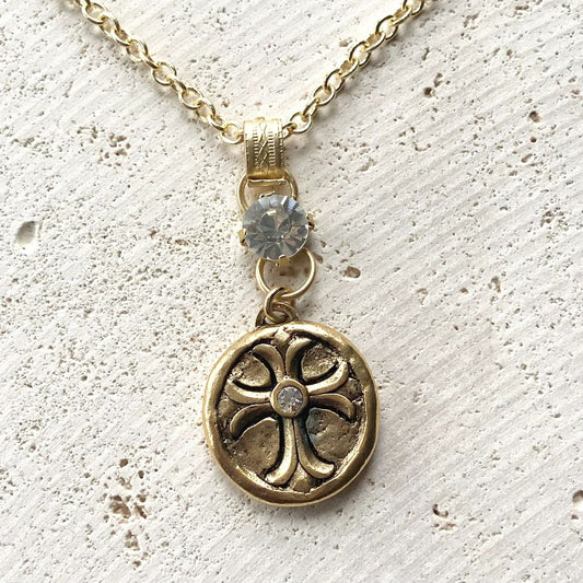 Cross with Swarovski Clear Crystal by VB&CO Jewelry VB&CO DESIGNS HANDMADE JEWELRY