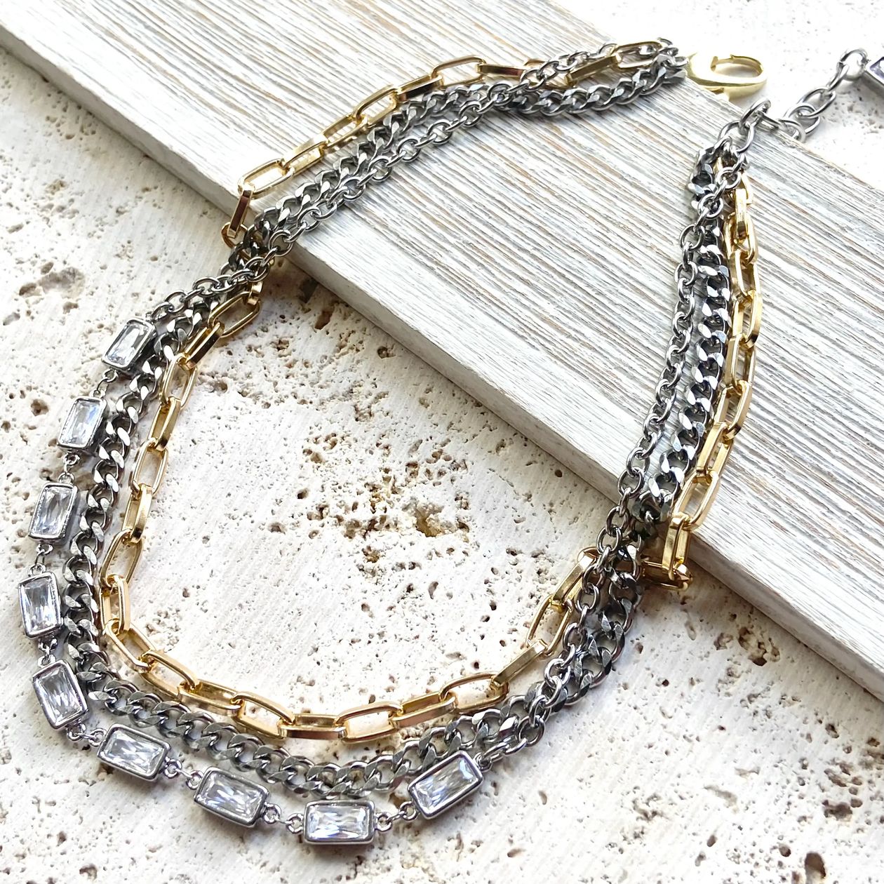 Mixed Metal Glam Necklace by VB&CO Jewelry VB&CO DESIGNS HANDMADE JEWELRY
