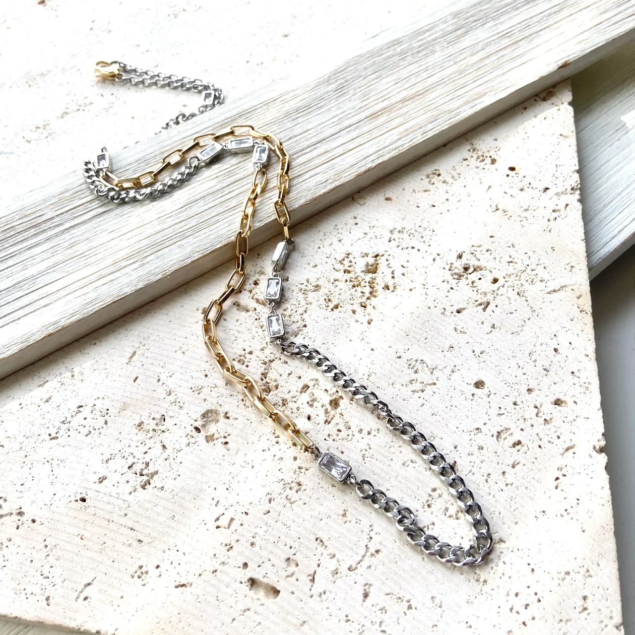 Glam Mixed Medal Necklace by VB&CO Jewelry VB&CO DESIGNS HANDMADE JEWELRY