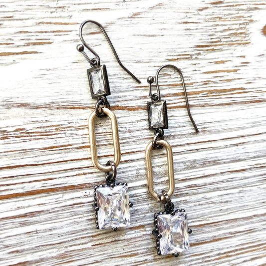 Mixed Metal Paperclip Earring by VB&CO Jewelry VB&CO DESIGNS HANDMADE JEWELRY