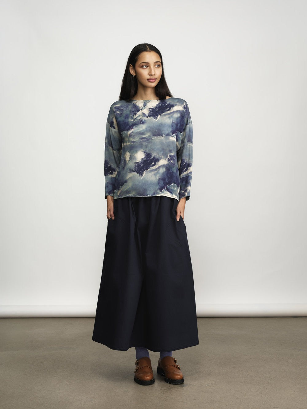 Ivy Cloud Print Top by Jennifer Glasgow in Cloud Print - front view