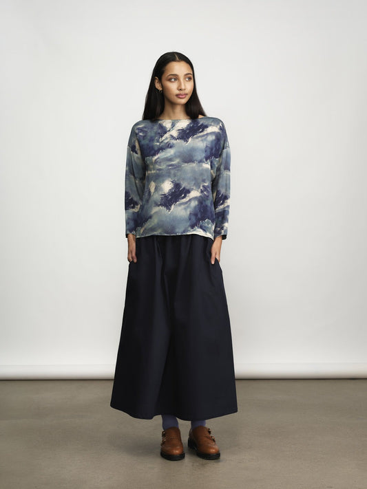 Ivy Cloud Print Top by Jennifer Glasgow in Cloud Print - front view