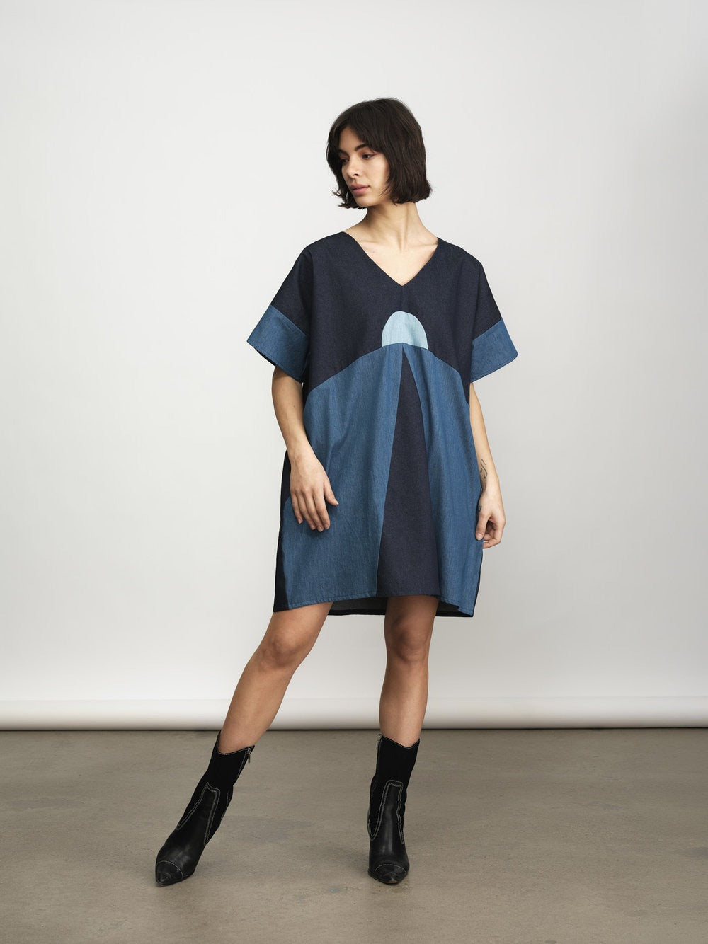 Petra Denim Tunic by Jennifer Glasgow in Denim - front view