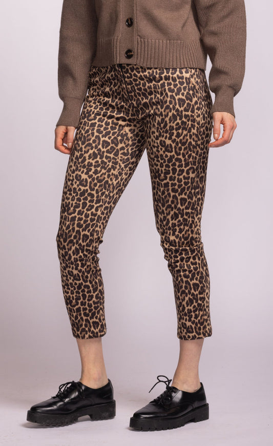 Slim Pant Leopard by Pink Martini Apparel Pink Martini Brown
