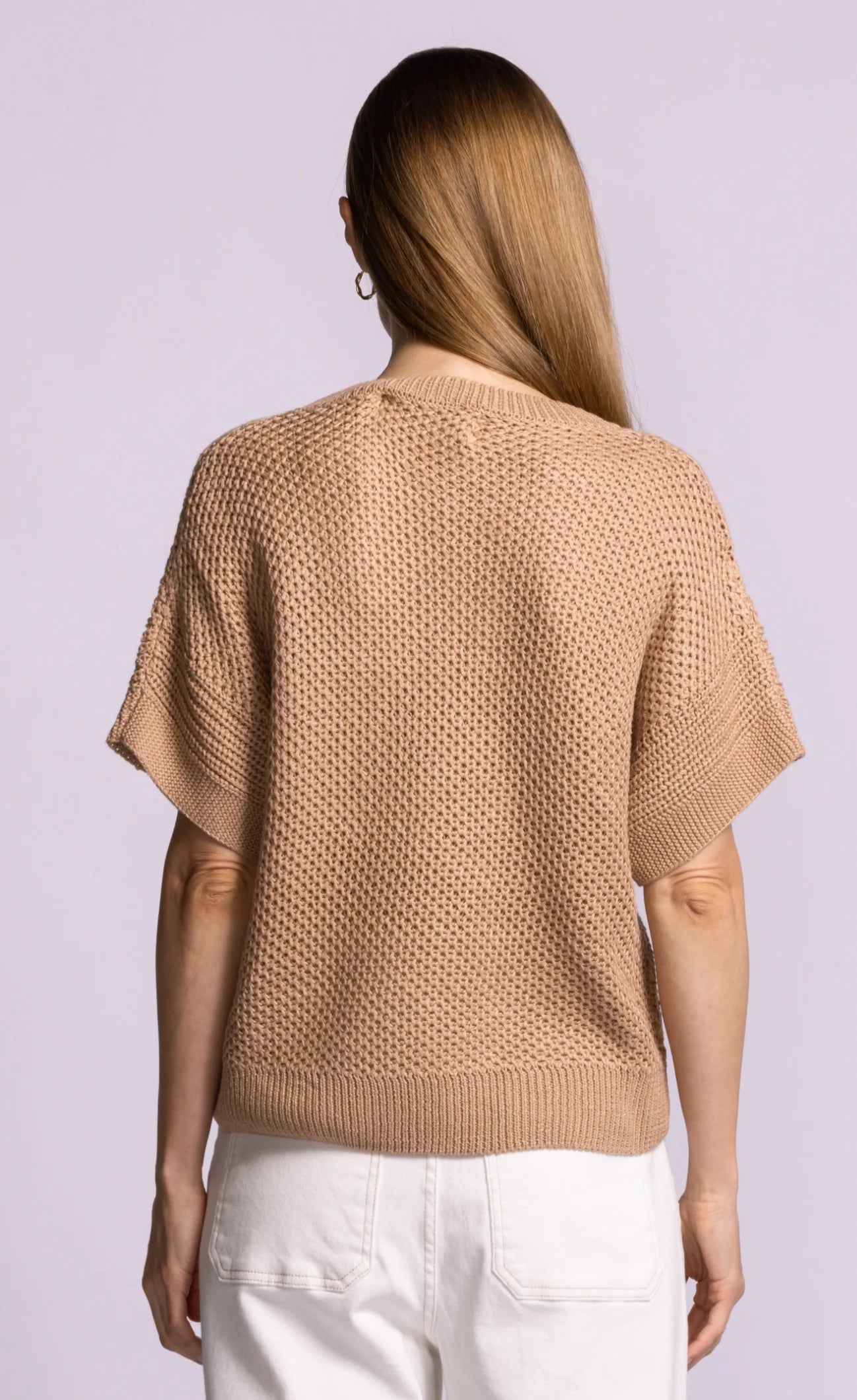 Open Knit Short Sleeve by Pink Martini Knit Tops Pink Martini