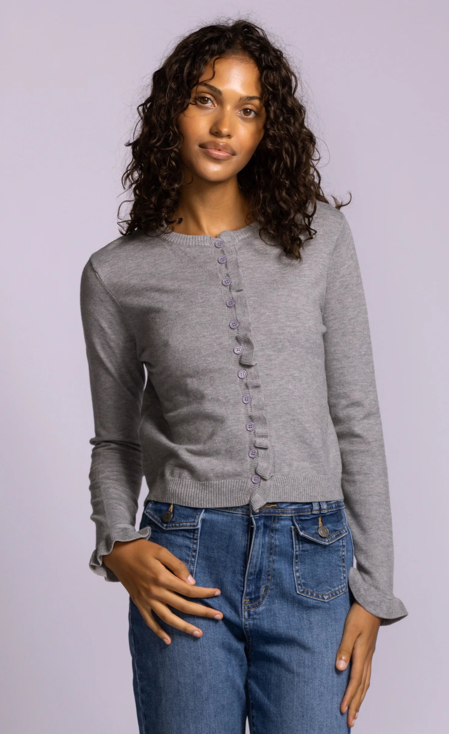 Ruffle Front Cardigan – Maison Khloe