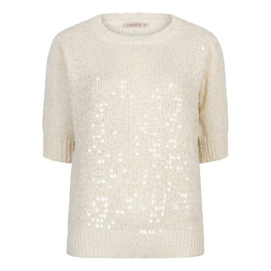 Sparkle T-shirt by EsQualo Tops EsQualo Natural
