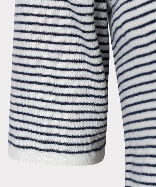 Knit Stripe T-shirt by Esqualo Maison Khloe Cream Navy