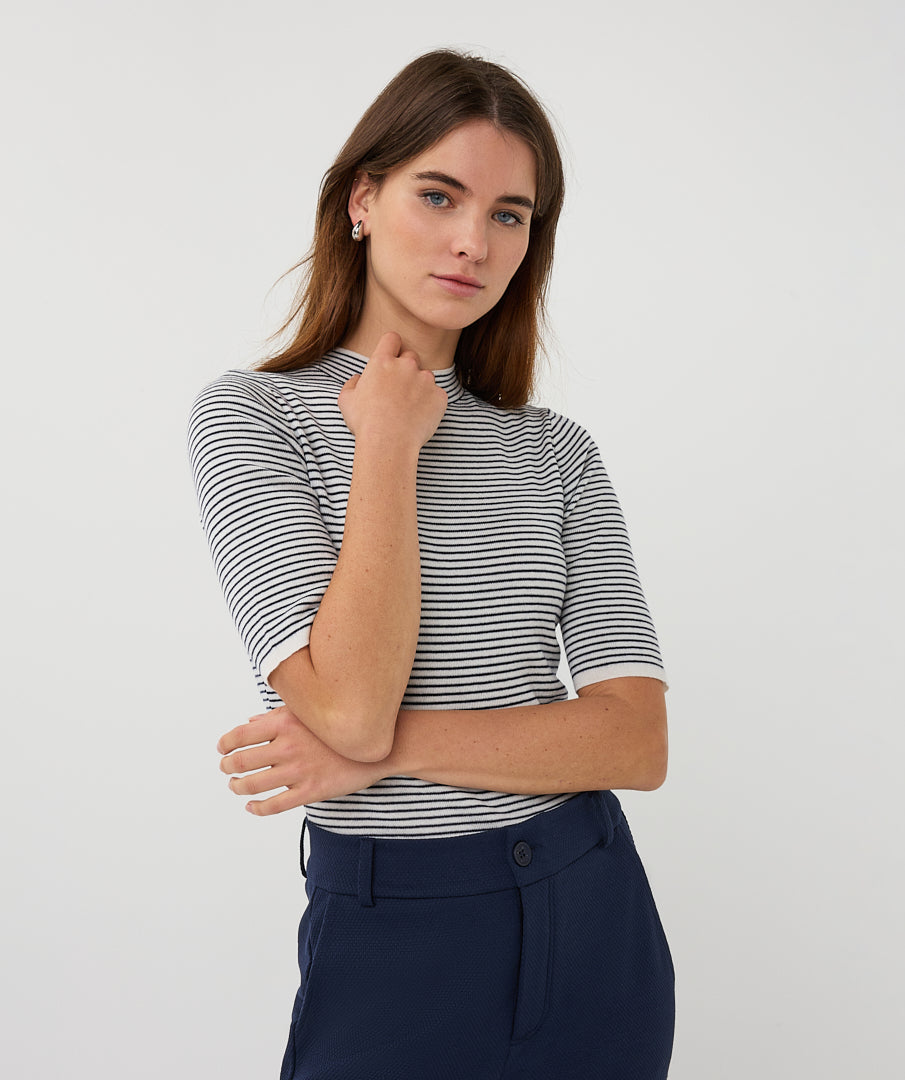 Knit Stripe T-shirt by Esqualo Tee Shirt EsQualo