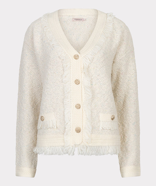 Cardigan with Fringe Detail by EsQualo