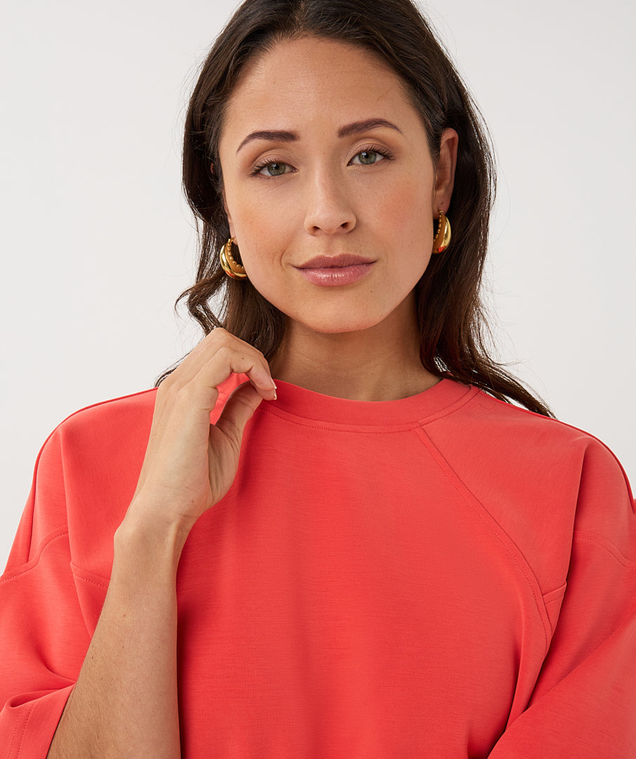 Short Sleeve Modal Top by EsQualo Maison Khloe Chili