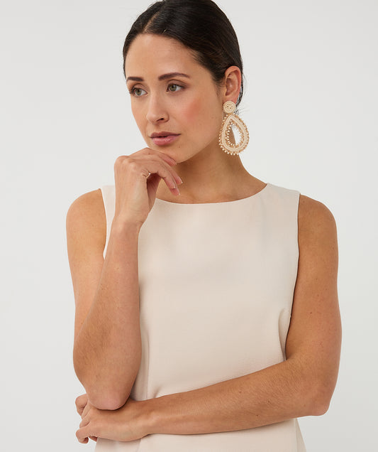 Shift Dress by EsQualo Dress EsQualo Beige