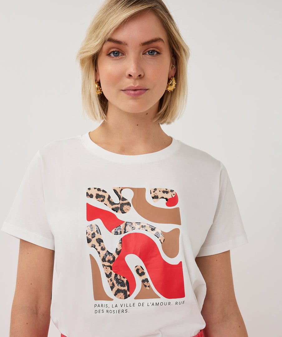 Printed Cotton T-shirt by Esqualo Tee Shirt EsQualo