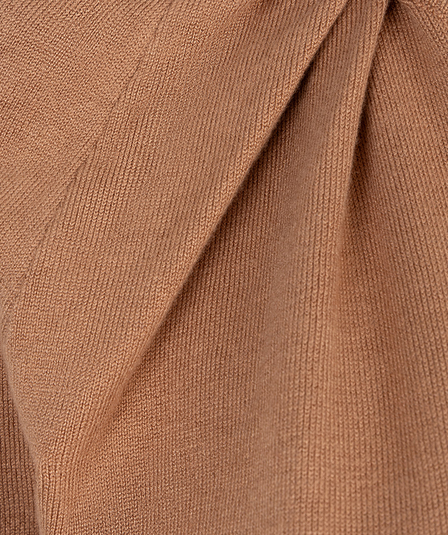 Twisted Knit T-shirt by EsQualo Tee Shirt EsQualo Cappuccino