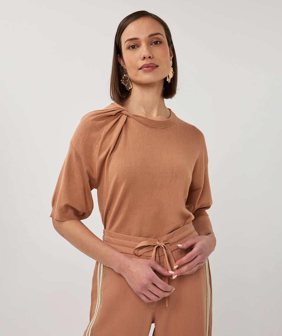 Twisted Knit T-shirt by EsQualo Tee Shirt EsQualo