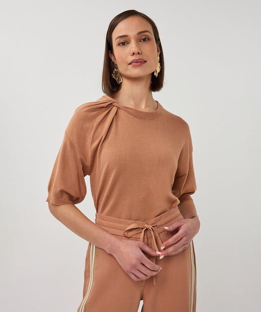 Twisted Knit T-shirt by EsQualo Tee Shirt EsQualo