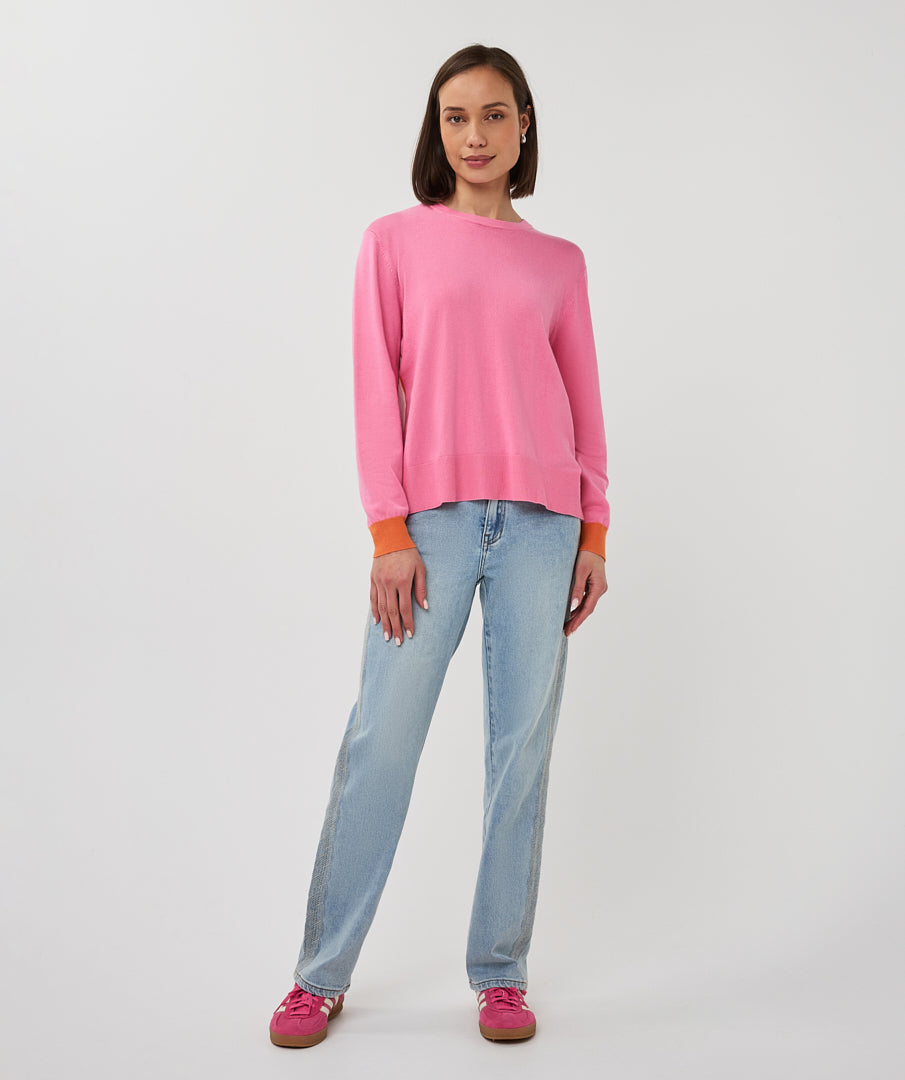 Pink Casual Knit by EsQualo sweatshirt EsQualo