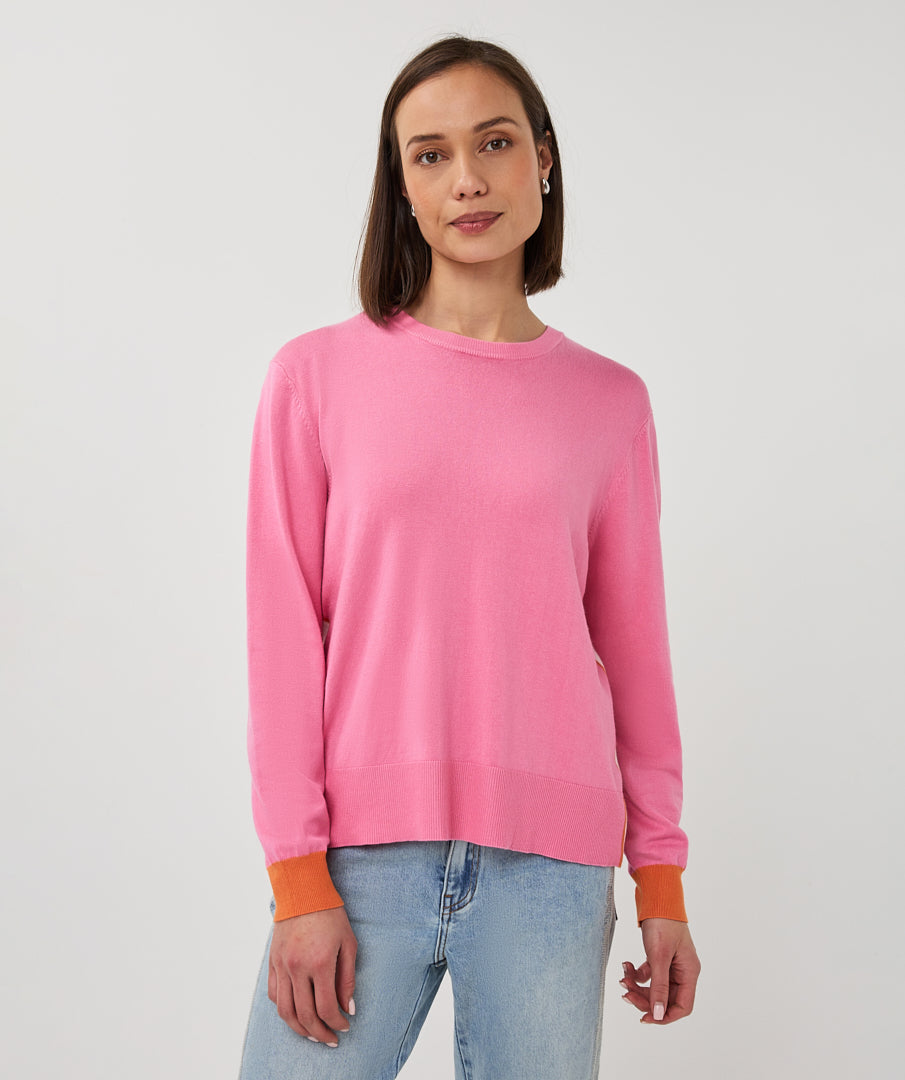 Pink Casual Knit by EsQualo sweatshirt EsQualo