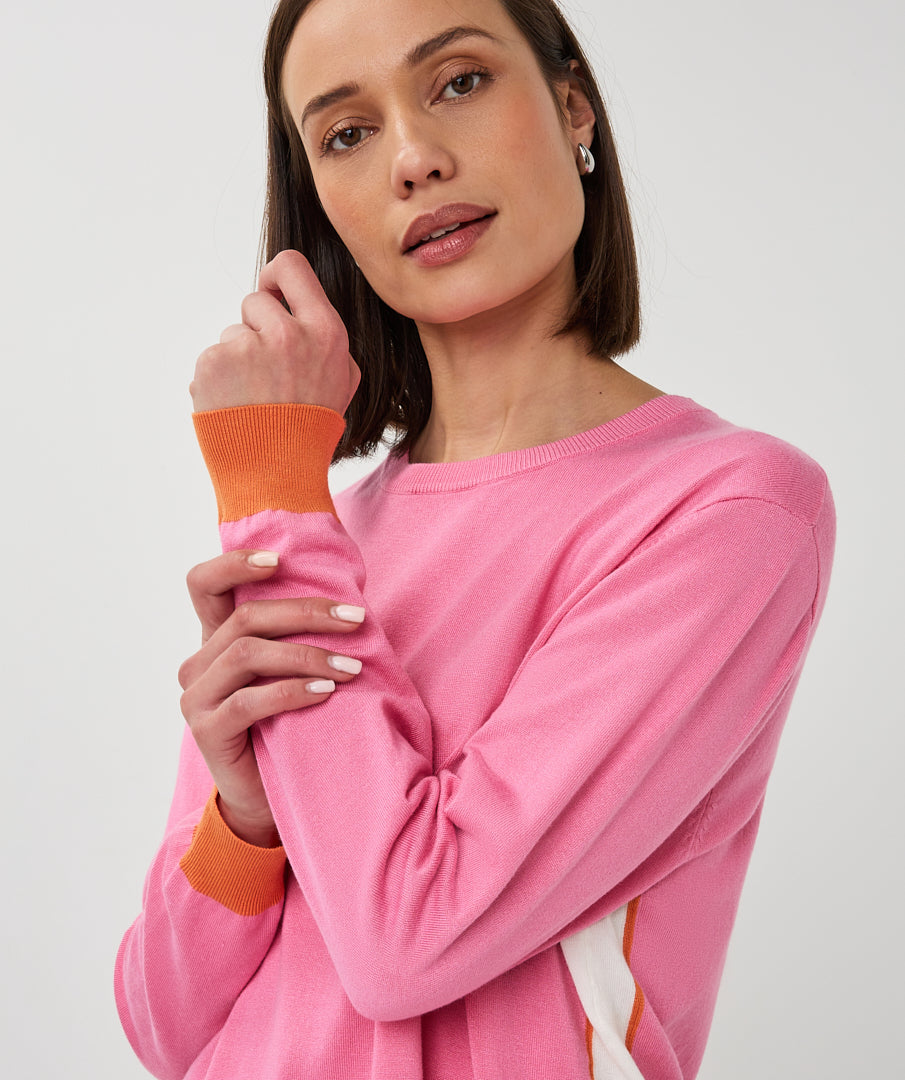 Pink Casual Knit by EsQualo sweatshirt EsQualo