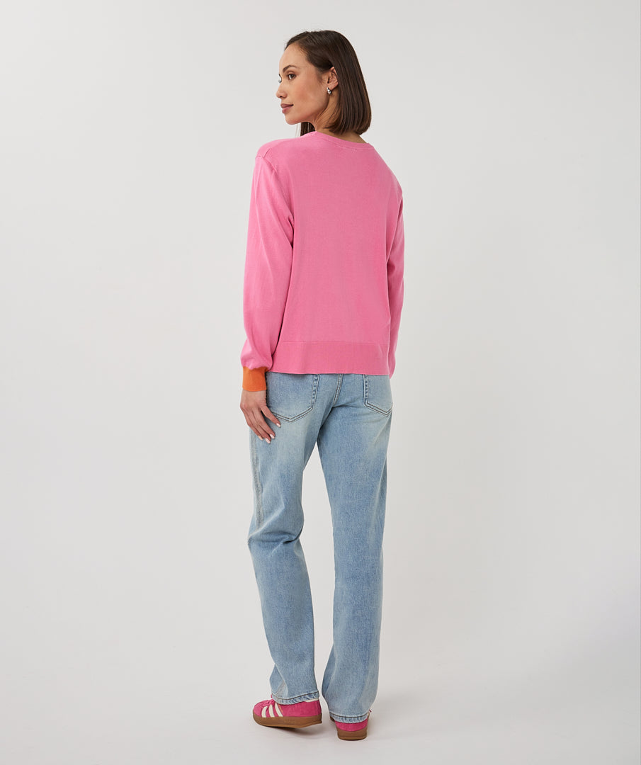 Pink Casual Knit by EsQualo sweatshirt EsQualo