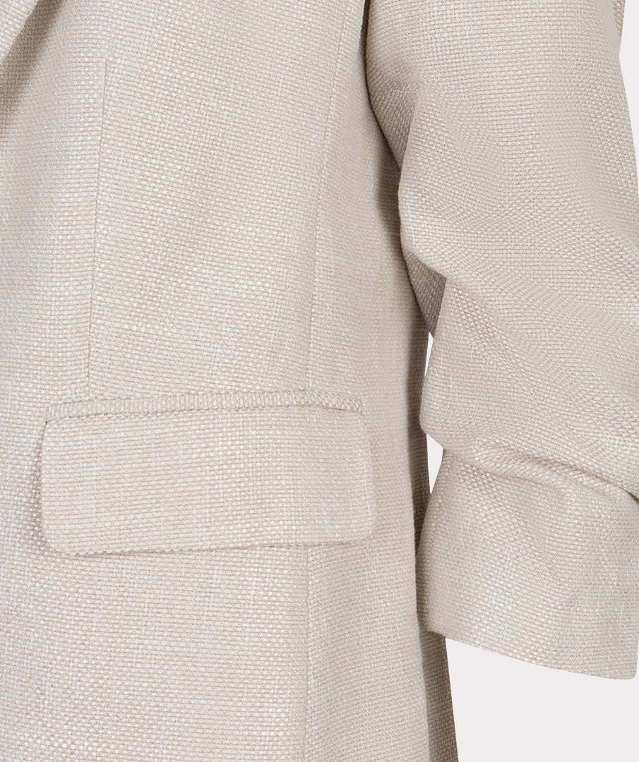 Linen Look Blazer by EsQualo Blazer EsQualo Light Sand