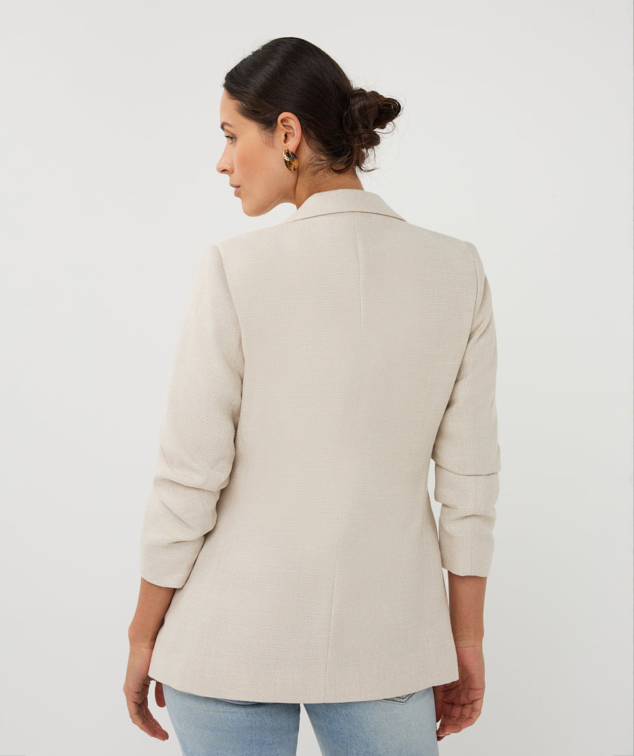 Linen Look Blazer by EsQualo Blazer EsQualo