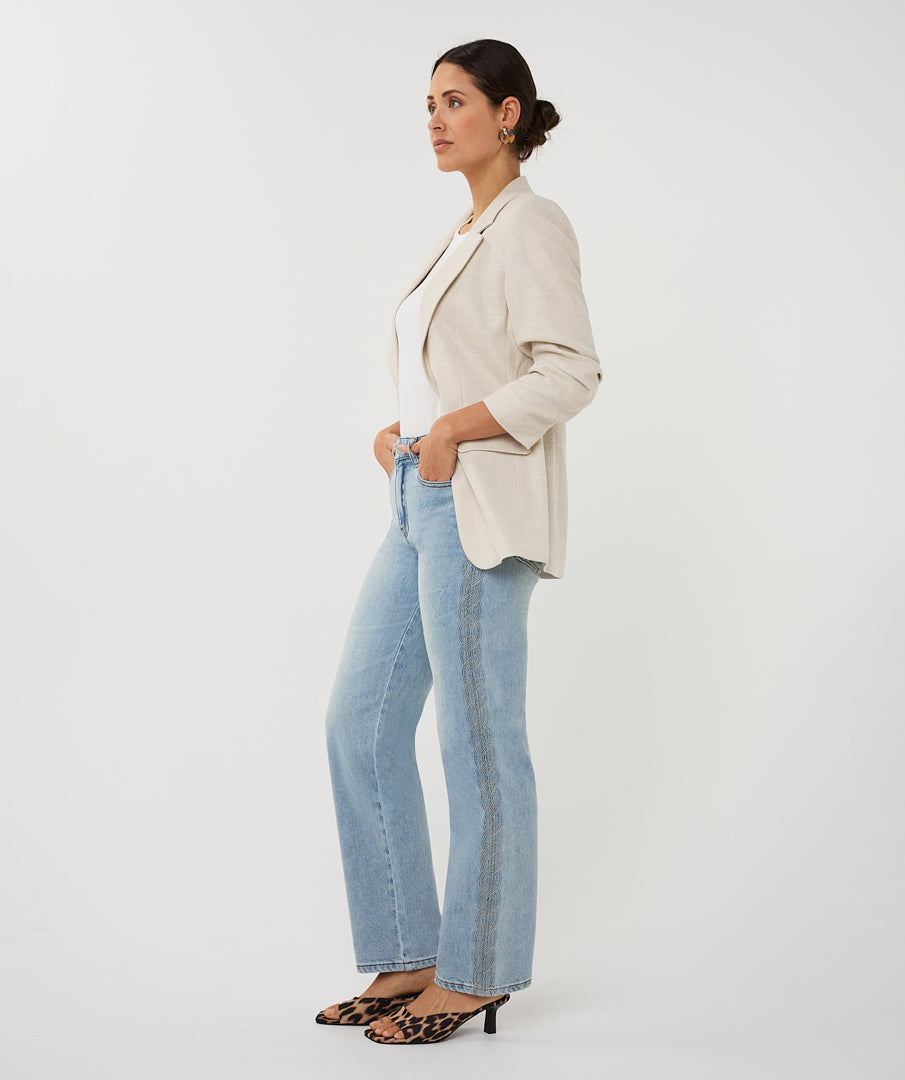 Linen Look Blazer by EsQualo Blazer EsQualo
