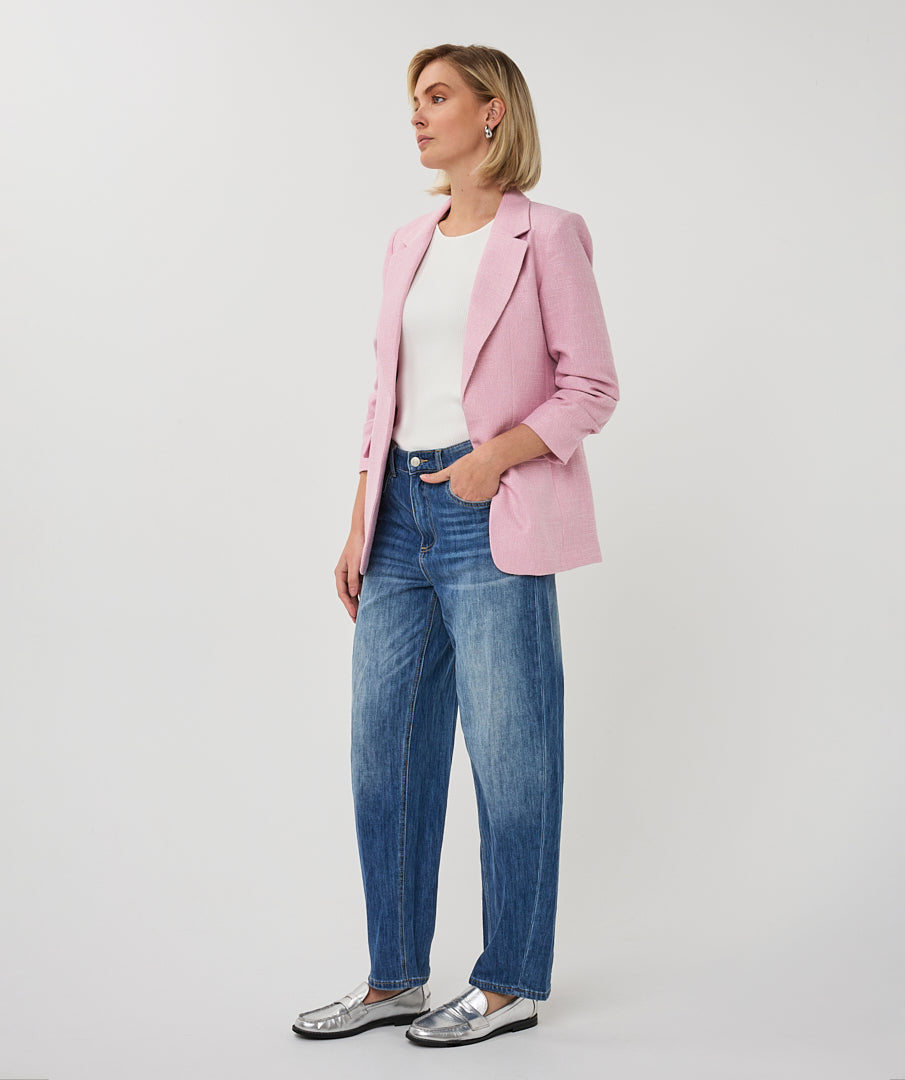 Linen Look Blazer by EsQualo Blazer EsQualo