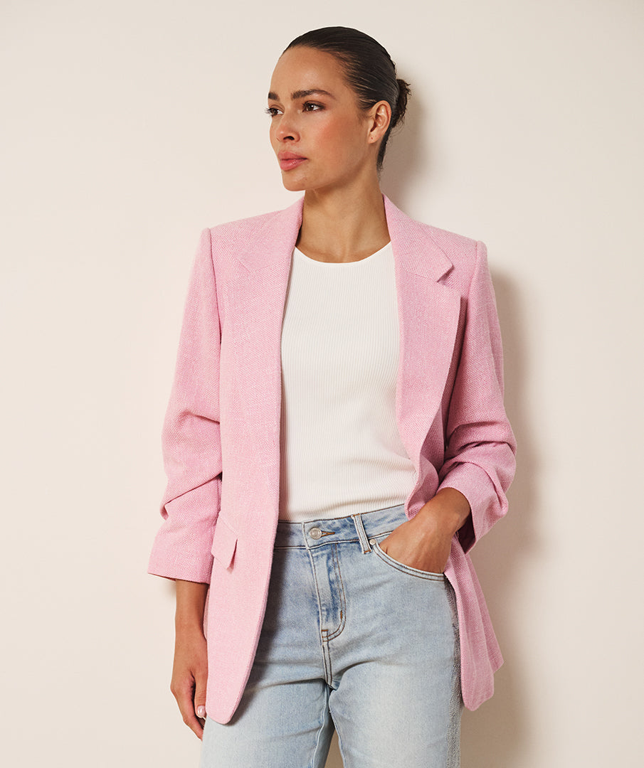 Linen Look Blazer by EsQualo Blazer EsQualo