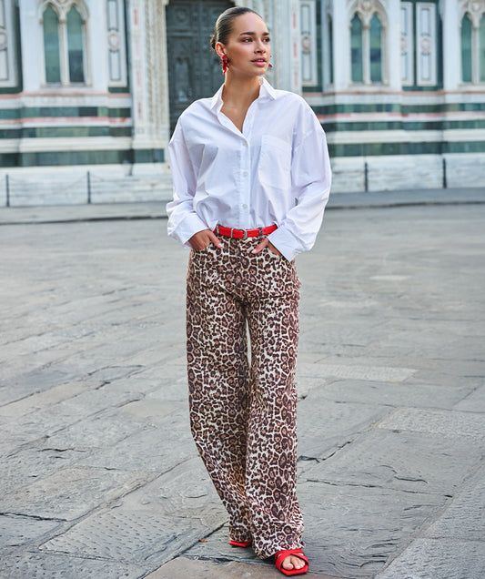 Wide Leg in Leopard by EsQualo Bottoms EsQualo