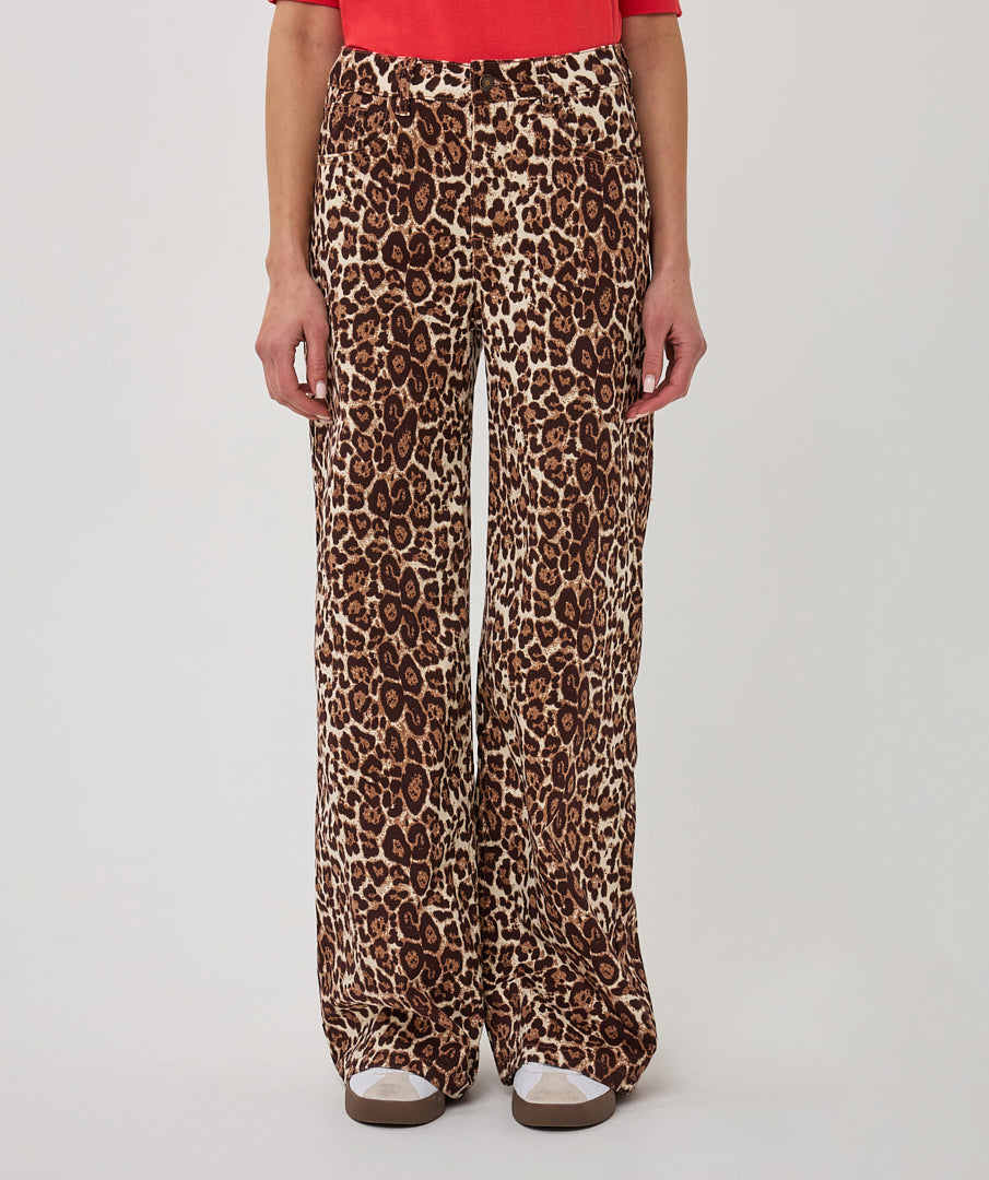 Wide Leg in Leopard by EsQualo Bottoms EsQualo