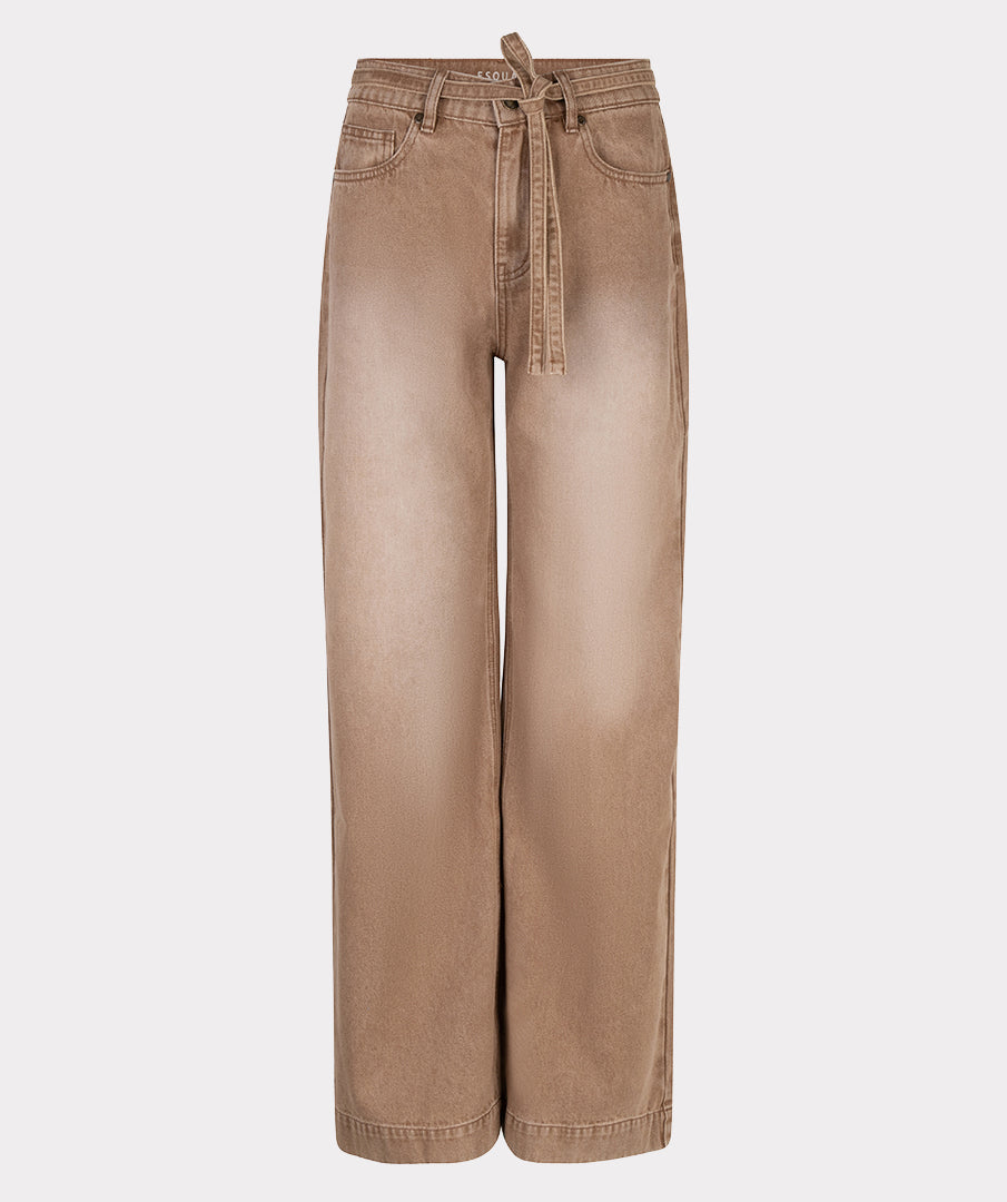 Wide Denim Tie Detail by EsQualo Jeans EsQualo