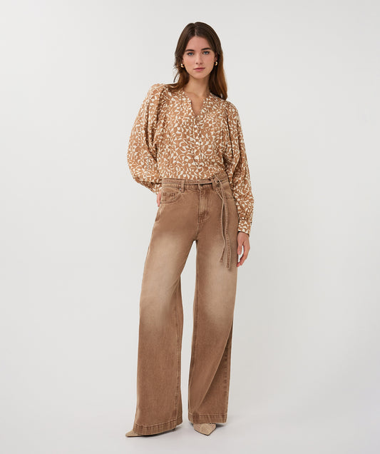 Wide Denim Tie Detail by EsQualo Jeans EsQualo