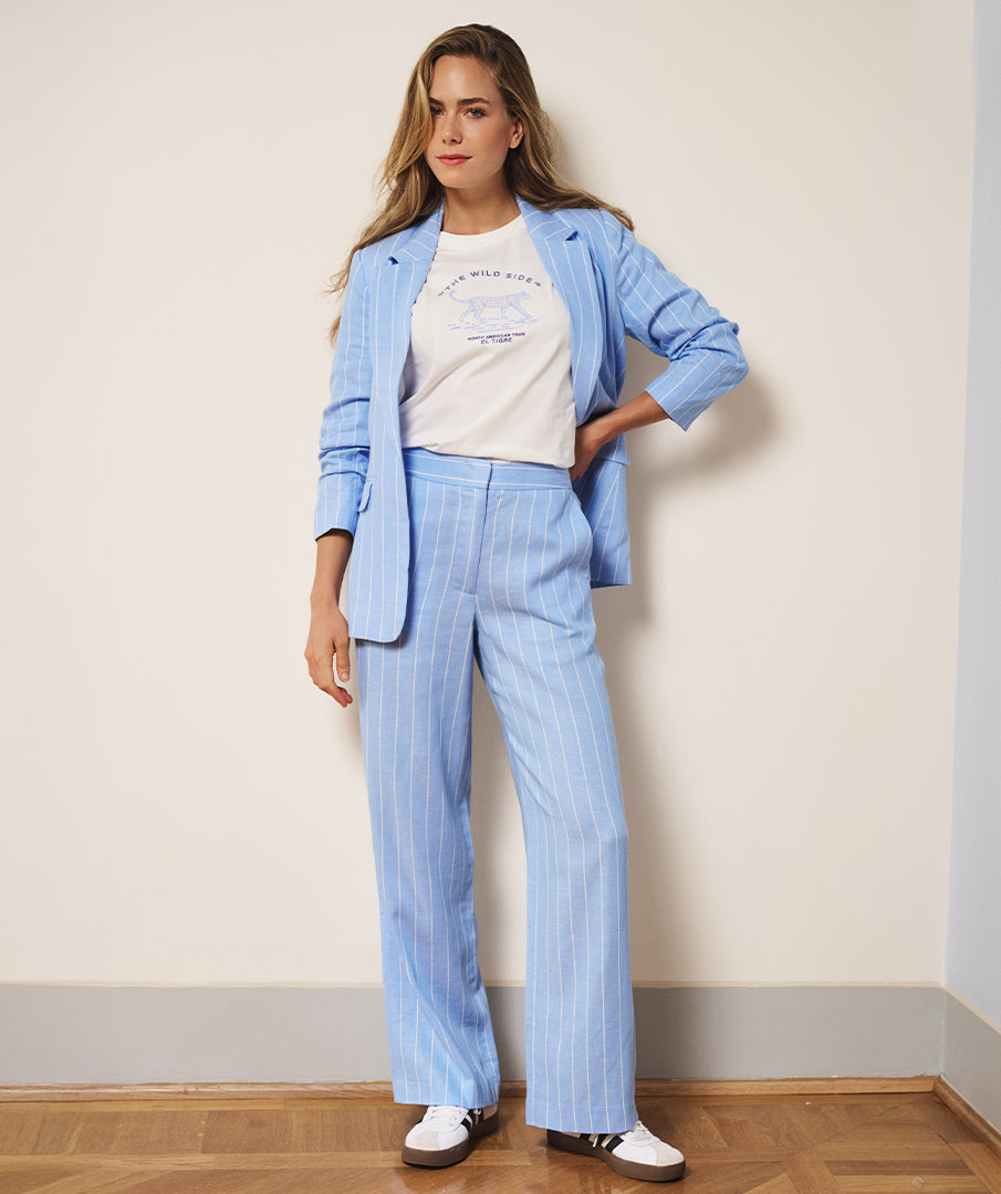 Striped by EsQualo Pant Bottoms EsQualo