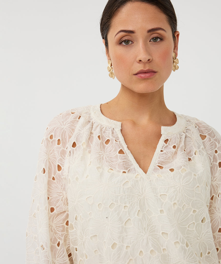 Embroidered Raglan Sleeve Blouse by EsQualo
