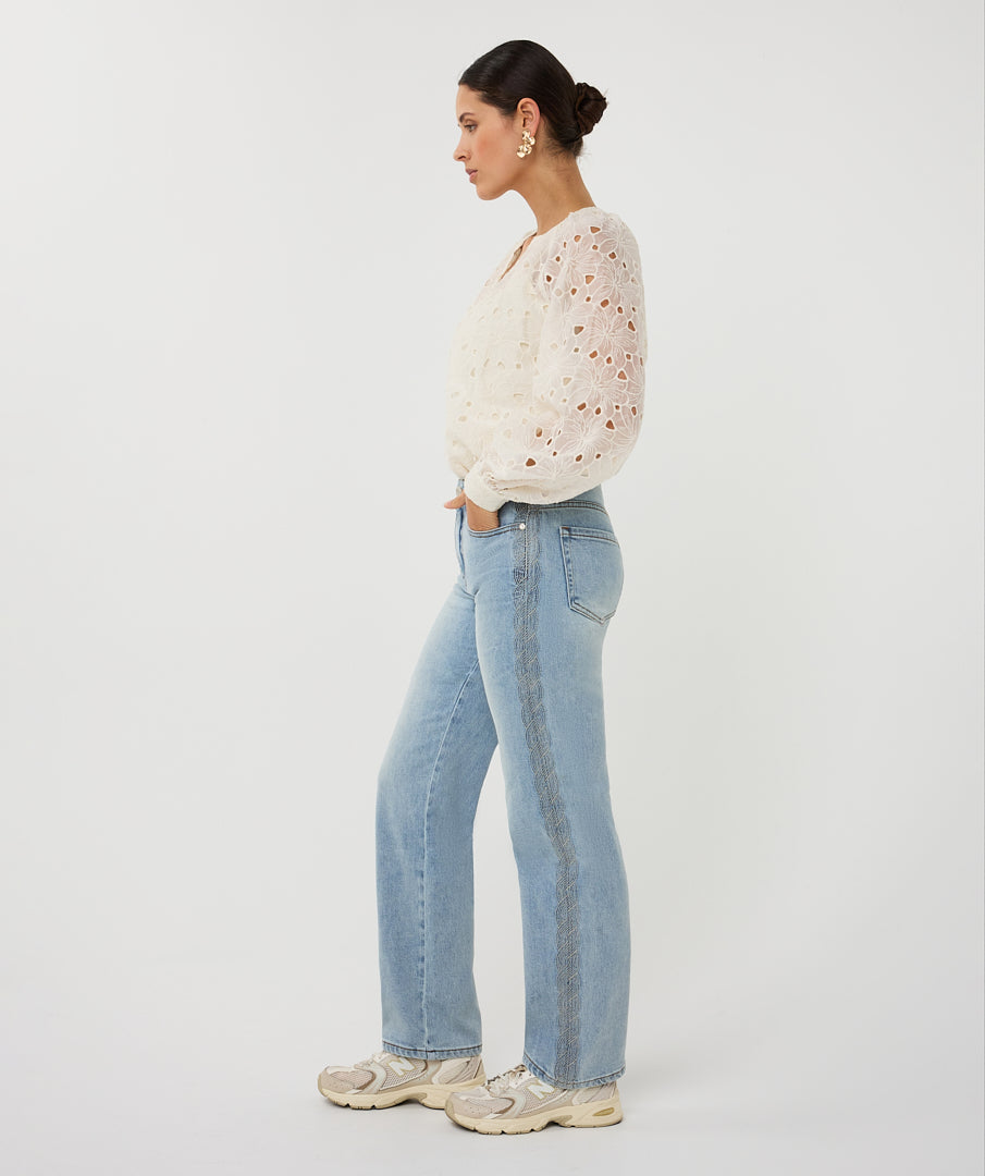 Embroidered Raglan Sleeve Blouse by EsQualo