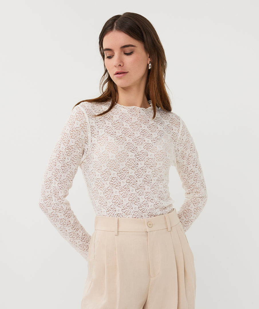 Lace Layering by EsQualo Tee Shirt EsQualo