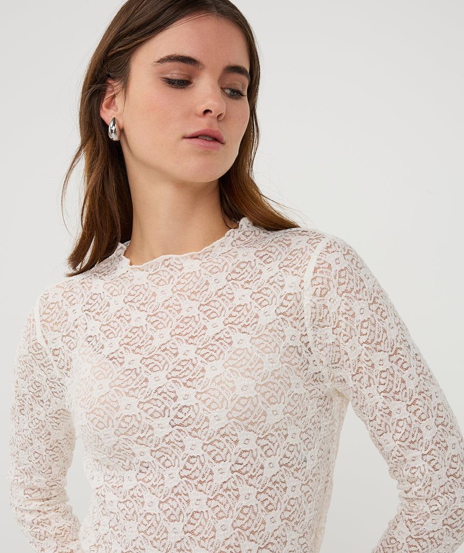 Lace Layering by EsQualo Tee Shirt EsQualo