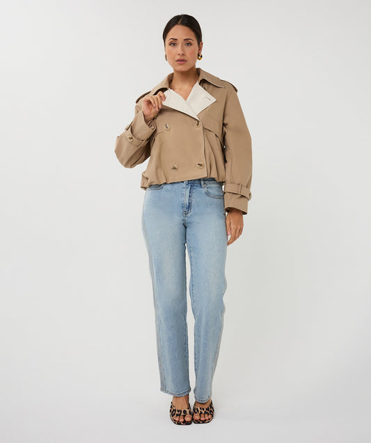 Cropped Trench by EsQualo Short Coat EsQualo