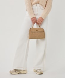Crossbody Bag in Suedine by EsQualo Purse EsQualo Sand
