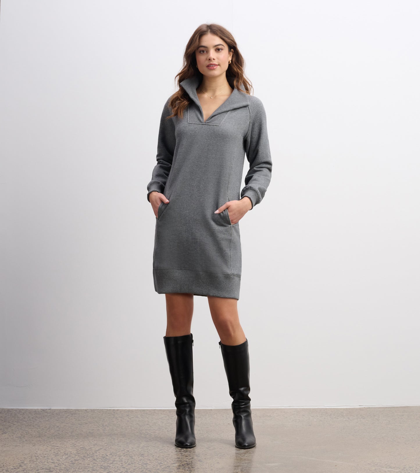 Open Collar Sweatshirt Dress by Hatley Dress Hatley