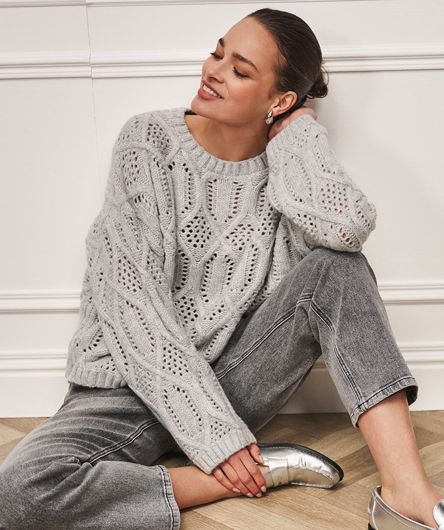 Boxy Cable Knit by EsQualo Knitwear EsQualo